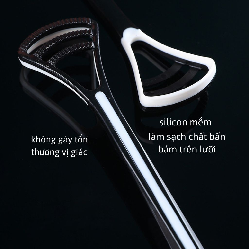 Bàn chải cạo lưỡi làm sạch bã nhờn bám trên bề mặt lưỡi