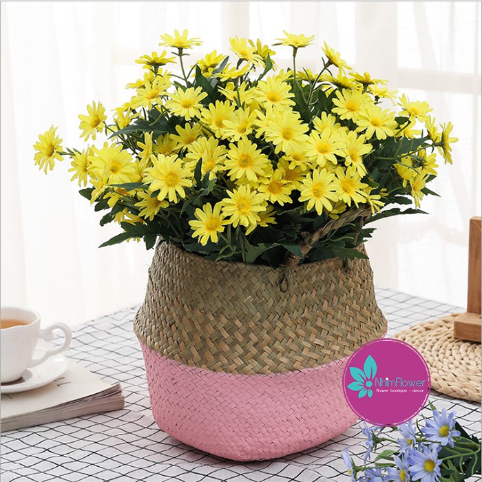 Hoa giả - Cúc Hoạ Mi Daisy cao cấp 38cm 25 bông loại đẹp như thật trang trí nội thất phòng khách quán cafe decor