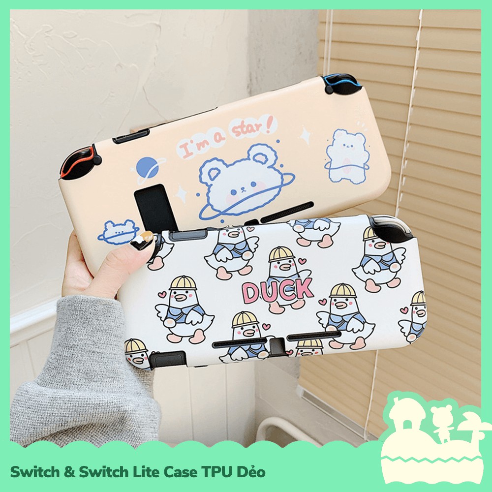 [Sẵn VN] Phụ Kiện Case Ốp Lưng Nintendo Switch / Switch Lite TPU Dẻo Nhân Vật Hoạt Hình Gấu & Vịt Đáng Yêu