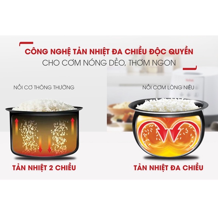 Nồi cơm điện tử Tefal 1 lít - 1.8 lít có xửng hấp, Nồi cơm điện cao tần lòng nồi niêu 4 - 6 lớp - HAPOS