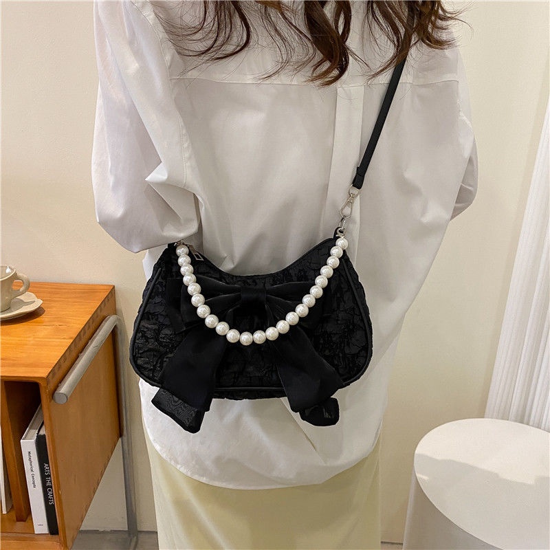 Jiashucheng Túi Xách Đính Nơ Ngọc Trai Thời Trang Mùa Hè Cho Nữ
