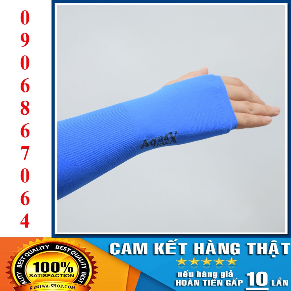Ống Tay Chống Nắng Xỏ Ngón Kasai Chính Hãng Hàn Quốc - Màu Xanh Biển/ Sea Blue