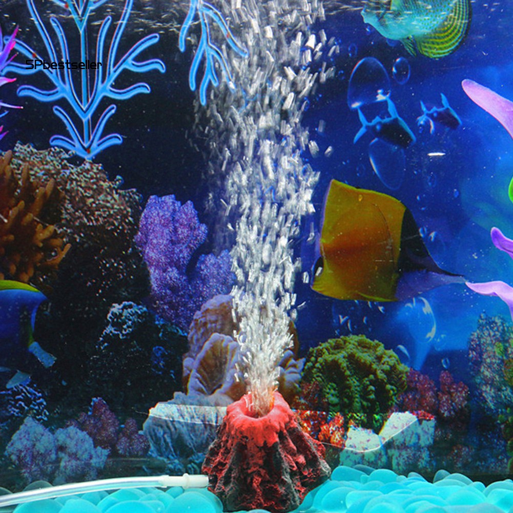 Mô hình núi lửa sủi bọt khí dùng cho trang trí bể cá cảnh độc đáo