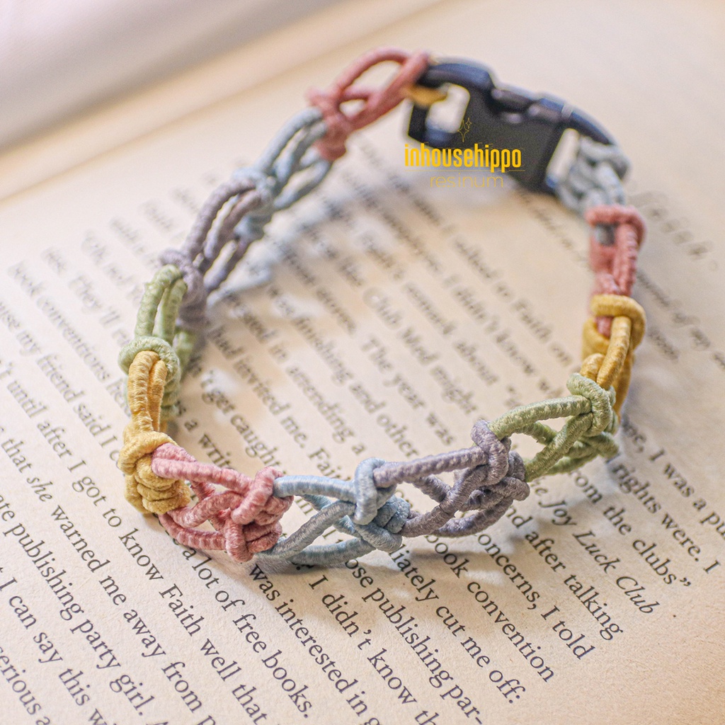 Vòng cổ thú cưng chó mèo đan dây co giãn handmade (không kèm bảng tên)