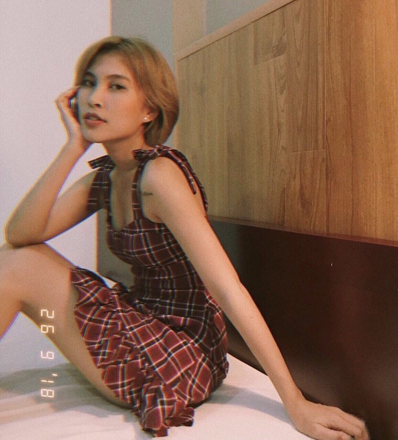 [Mã SKAMSALEP6 giảm 10% tối đa 100K đơn 150K] ĐẦM CARO CUP NGỰC ĐỎ NHÚN THÂN DÂY ĐIỀU CHỈNH DỄ MẶC( KÈM ẢNH THẬT) | BigBuy360 - bigbuy360.vn