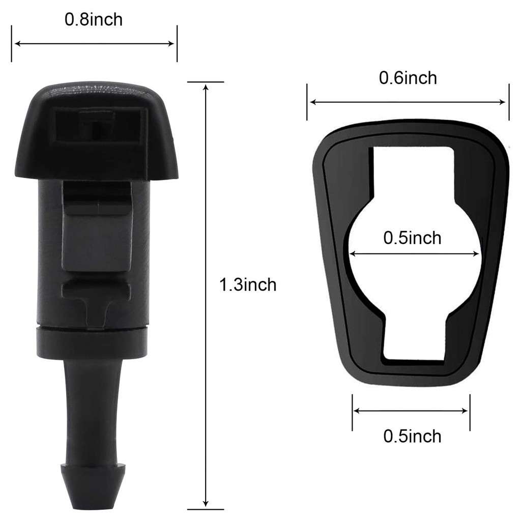 4 gói Máy rửa kính chắn gió phía trước Vòi phun Bộ thay thế cho Chrysler Dodge Ram 5116079Aa,4805742Ab,5303833Aa