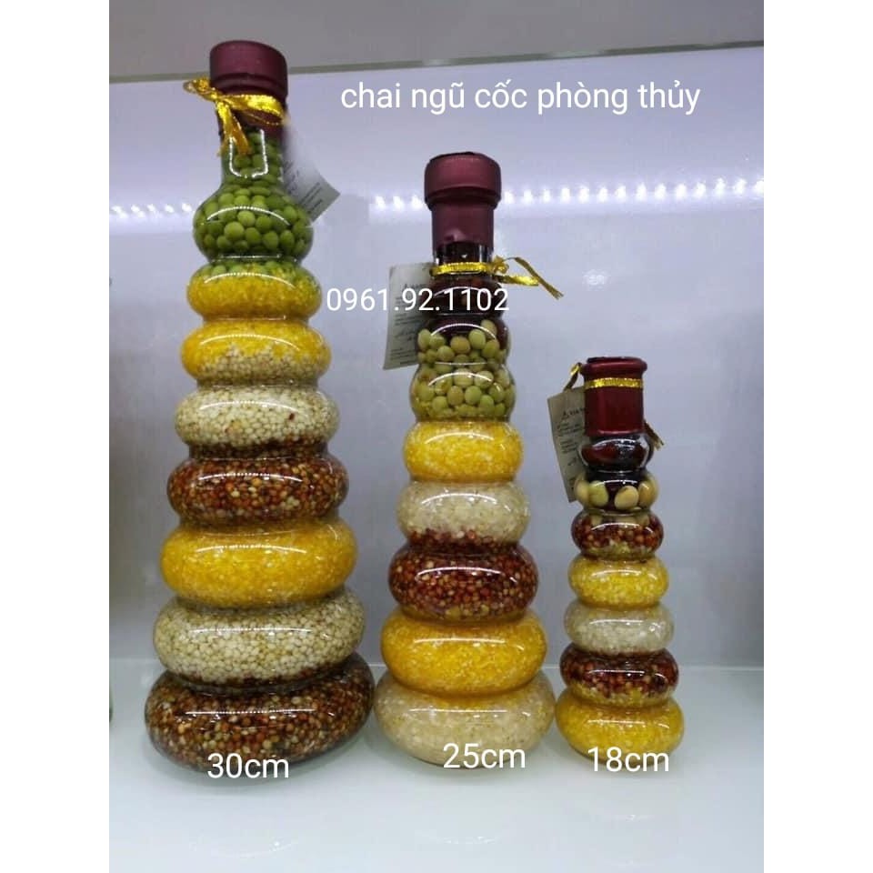 Chai ngũ cốc phong thuỷ cầu tài lộc sung túc no đủ 3 cỡ ( hàng y hình ) hàng mới về