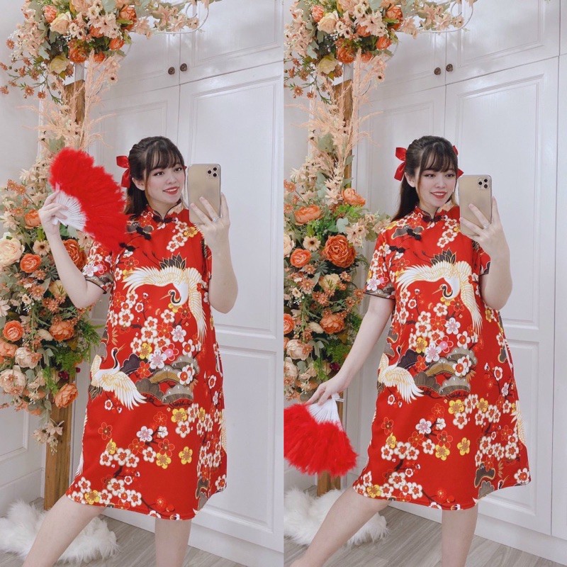 Đầm suông nhiều mẫu hoạ tiết Bigsize 55kg-95kg hàng tết