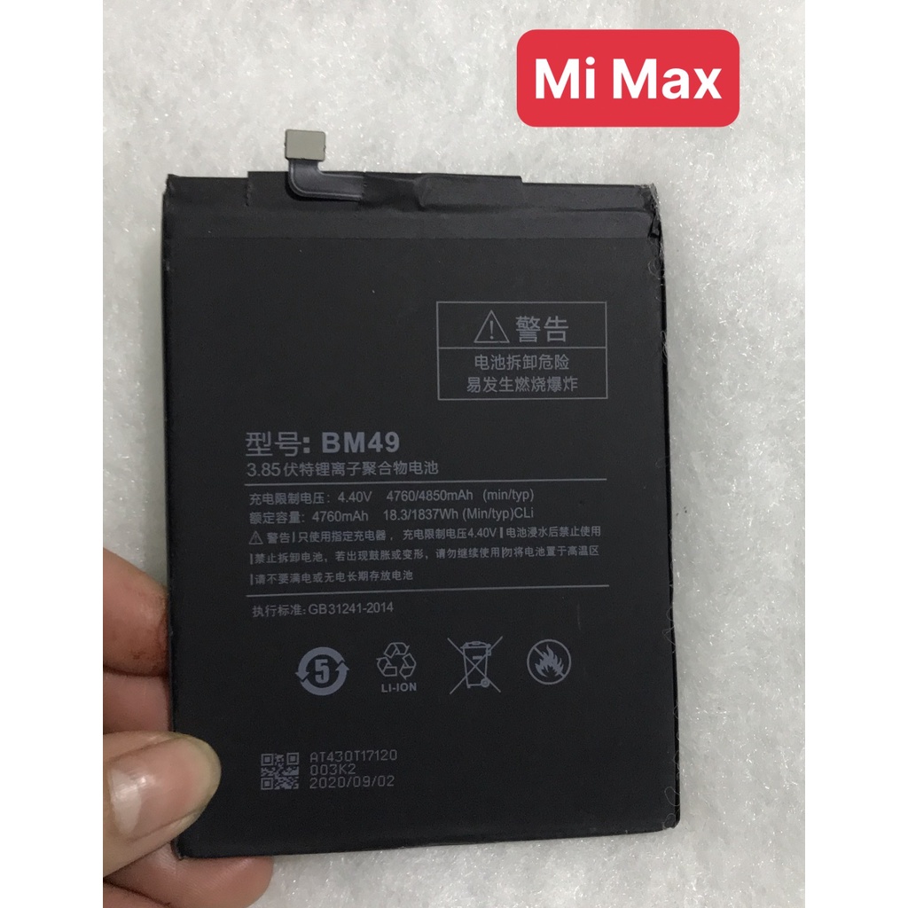 Pin Xiaomi Mi Max / BM49 /pin Zin dung lượng 4760/4850mAh