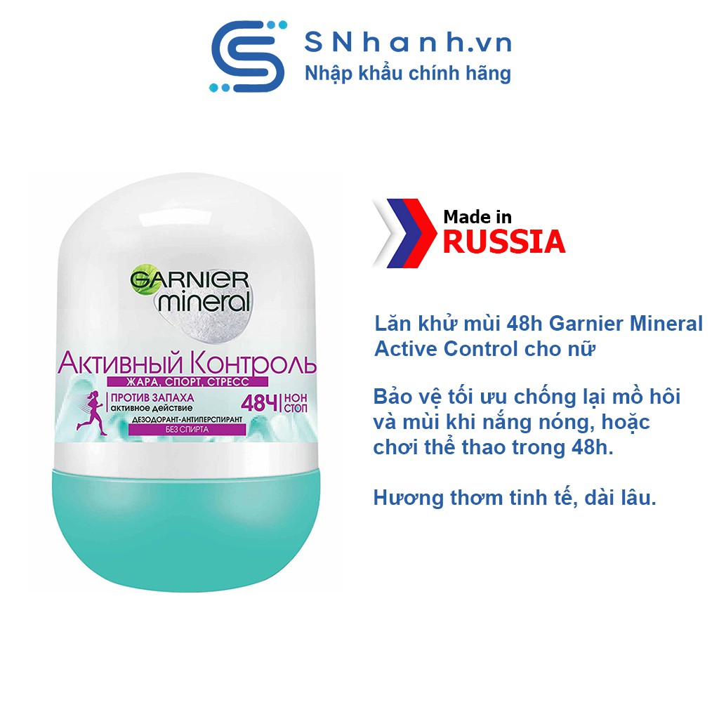 Lăn khử mùi Garnier 48h Active Control cho nữ