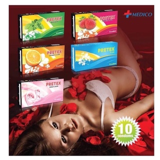Bao cao su Pretex Hàng chính hãng nhập khẩu Mallayxia Hương dâu, hương bạc hà, hương cam, hương hoa hồng