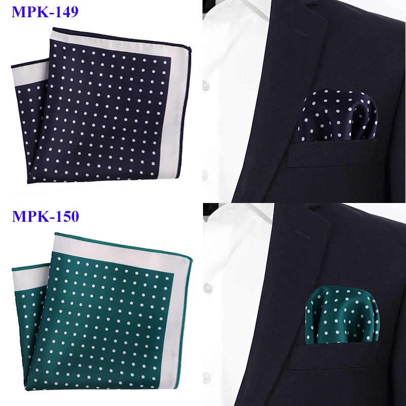 Khăn Tay Vuông Bỏ Túi 23cm * 23cm Bằng Lụa Mềm In Họa Tiết Hoa / Chấm Bi Sang Trọng Cổ Điển Cho Nam