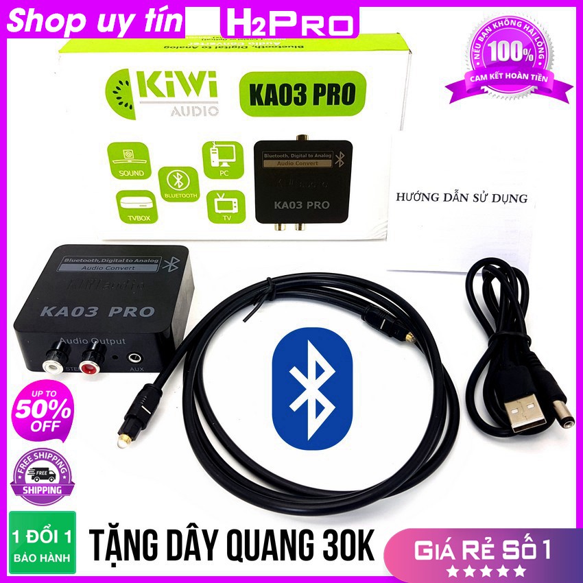[RẺ VÔ ĐỊCH] Bộ chuyển đổi âm thanh KIWI Audio KA03 PRO-Bluetooth, bộ chuyển đổi âm thanh cao cấp tặng dây quang 30K (Ch