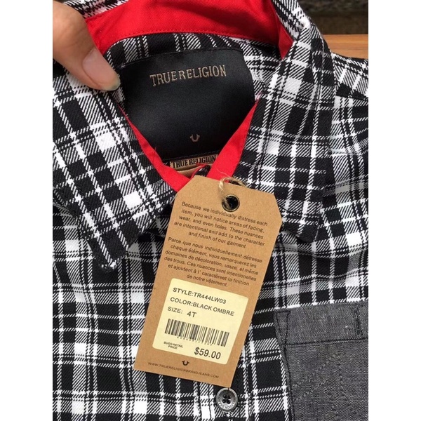 Sơ mi kẻ bé trai True