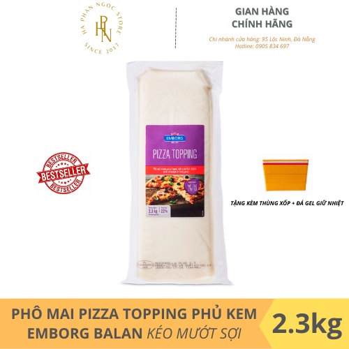 Phô Mai Mozzarella Pizza Topping PHỦ KEM NHẸ Emborg KHỐI 0.5KG - DATE 2022
