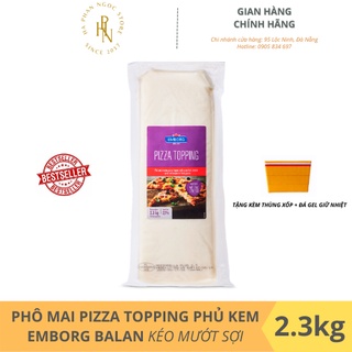 Phô mai mozzarella pizza topping phủ kem nhẹ emborg tảng lớn 2.3kg - date 2022