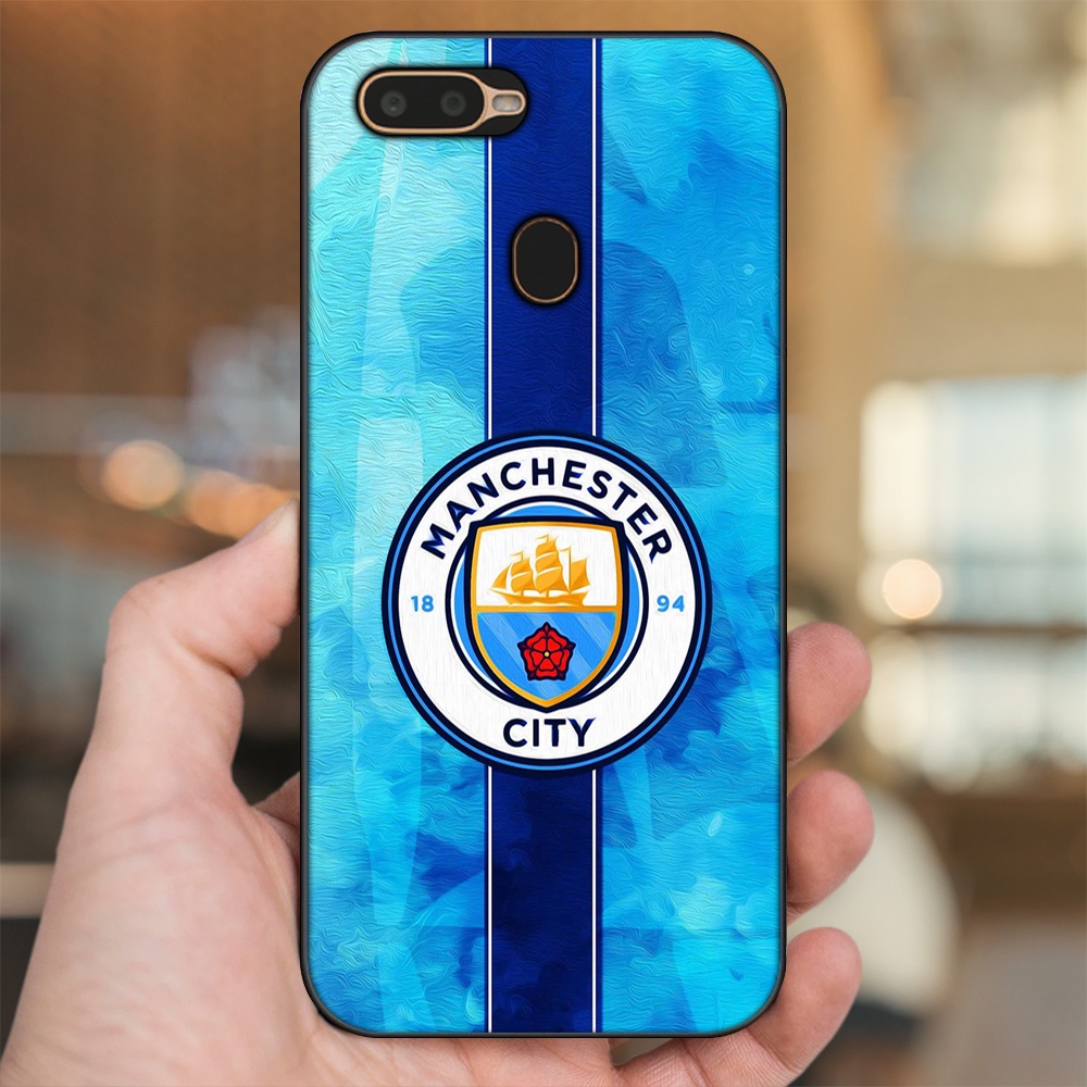 Ốp lưng Oppo A5S, A7, A12, F9 viền đen in hình Manchester City MC