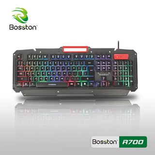Bàn phím cơ chơi game Bosston R700 dải đèn led 7 màu chạy đèn với 9 chế độ tùy chỉnh phím nhấn hạn chế dính liệt phím