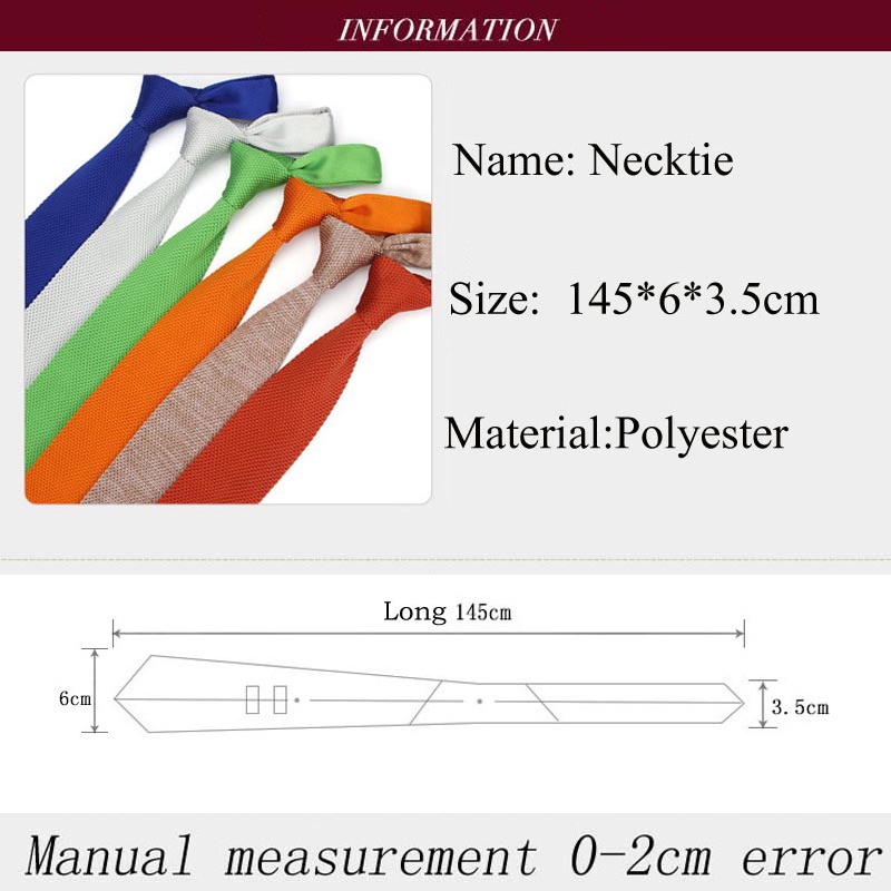 Cà Vạt Dệt Kim Màu Trơn 6CM Sang Trọng Dành Cho Nam