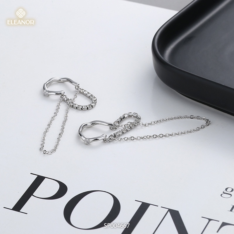 Bông tai nữ kẹp vành Eleanor Accessories kèm xích phụ kiện trang sức hiện đại phong cách hợp thời trang (một chiếc)