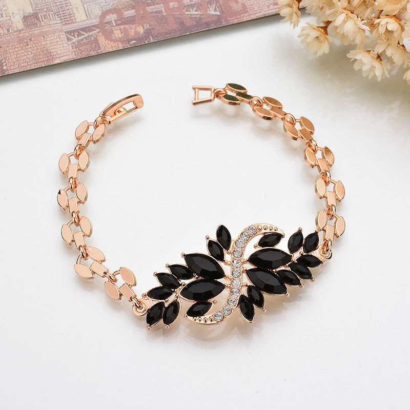 Crystal Charm Wristband Women Bracelets For Women Jewelry Rhinestone Gold Color