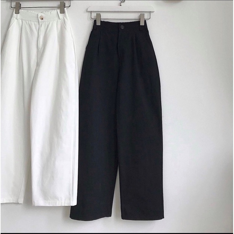 Quần kaki nữ ống rộng dáng suông LOSI ulzzang (ảnh thật)