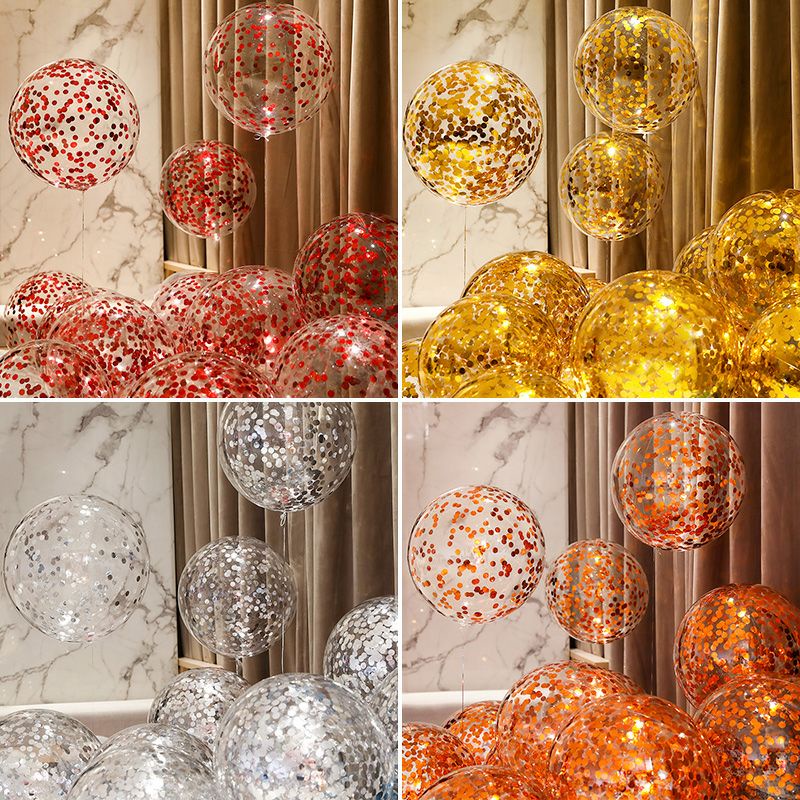 Bóng bay Sequin đã thêm kim tuyến vào bóng sẵn Bóng kim tuyến trong suốt dày dặn nhiều kim tuyến đủ size 5" 10" 12"
