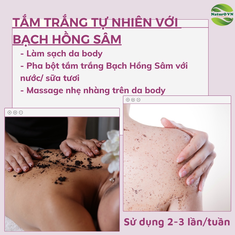 Bột tắm trắng Bạch Hồng Sâm Handmade NaturO VN  Làm Sáng Da BBHS01 | BigBuy360 - bigbuy360.vn