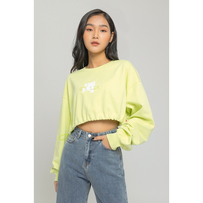 Áo Croptop Nỉ Nữ BOO Logo Mickey Dập Nổi Màu Sắc Trendy Phong Cách Cá Tính | BigBuy360 - bigbuy360.vn