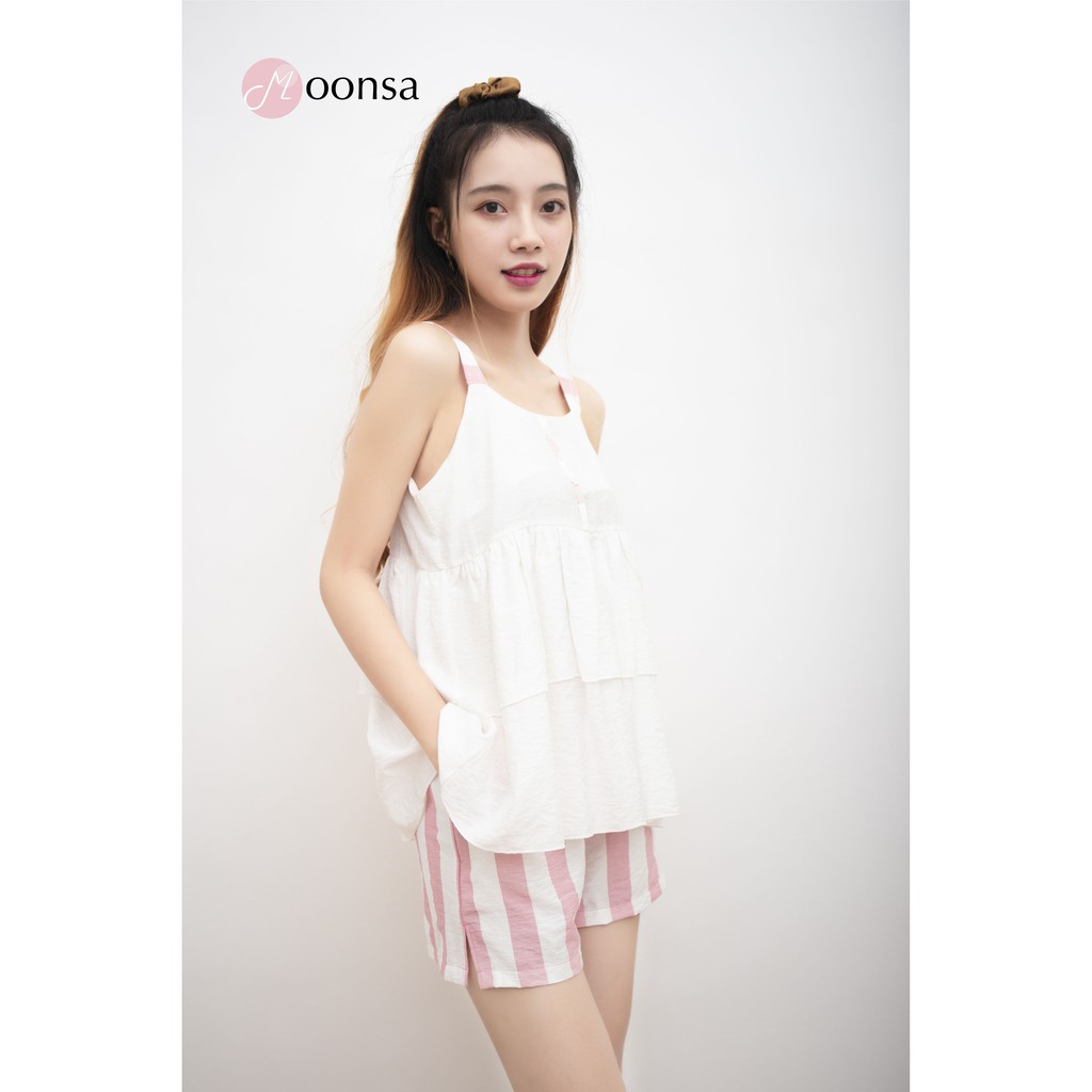 Đồ ngủ Hai Tầng Mây [ Moonsa ] [ Tơ Linen ]