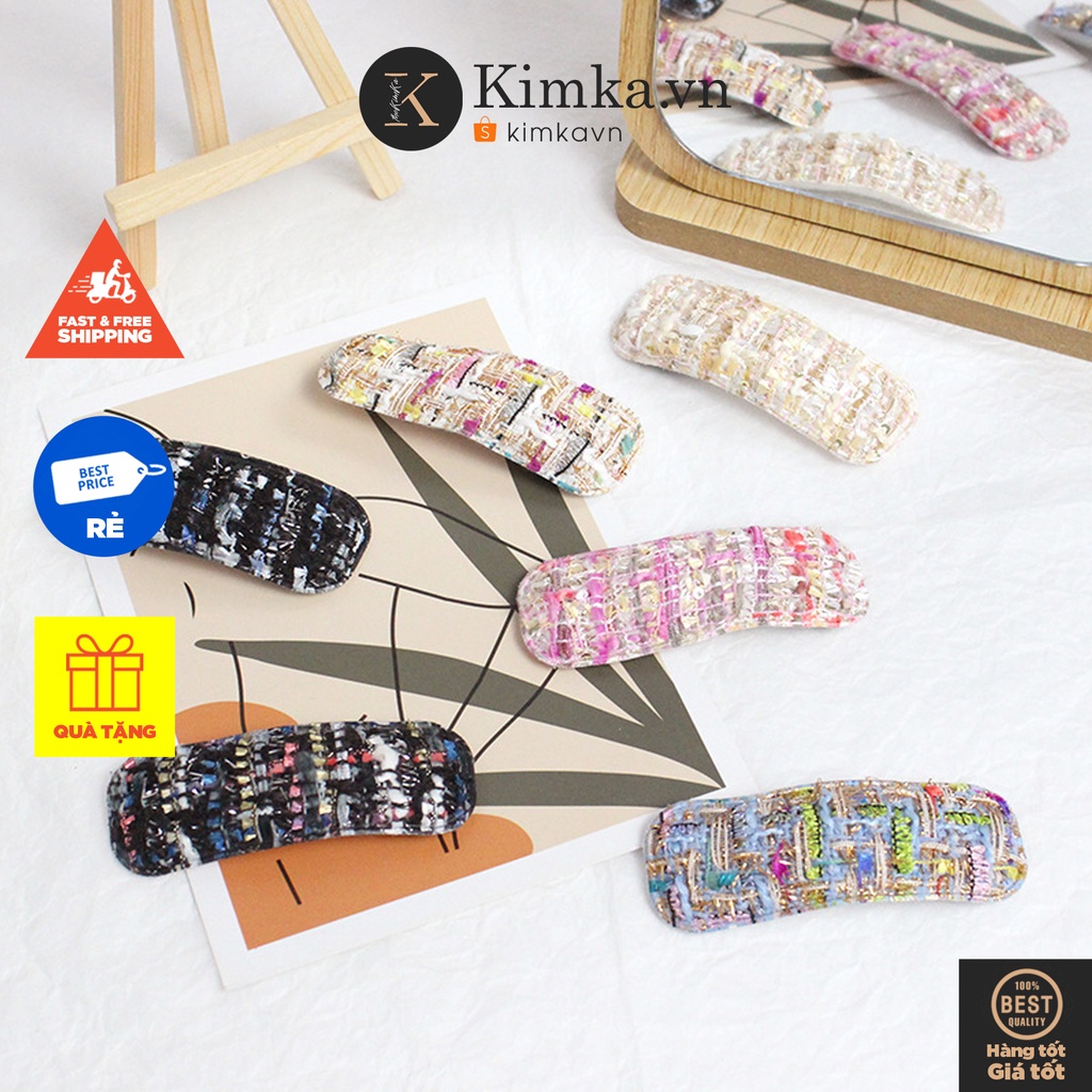 (0483) Cặp Tóc Dạ Tweed Tiểu Thư Thanh Lịch Hàn Quốc