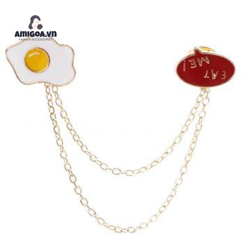 Ghim Cài Áo Hình Mèo May Mắn/Trứng Chiên/Hành Tinh/Chú Mèo May Mắn Dễ Thương