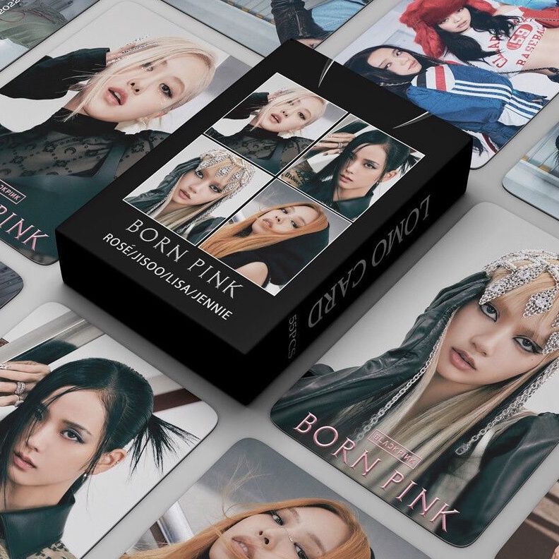 55pcs Blackpink BORN PINK Pink Venom 55 Nhấp Nháy Sẵn Sàng Cho Thẻ lomo Tình Yêu Lomo Card ready for love