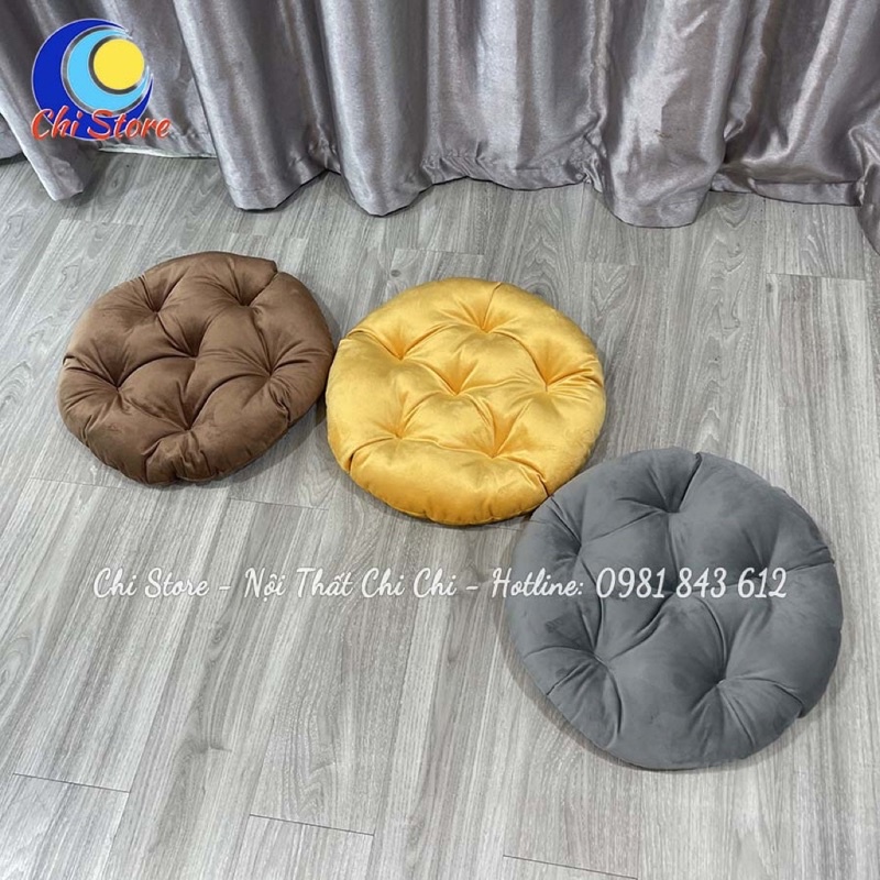 Đệm Ngồi Bệt, Nệm Ngồi Vải Nhung Kiểu Nhật, Trang Trí Trà Sữa, Cafe, Trà Chanh, Nệm Ngồi Ghế Ban Công 40x40cm