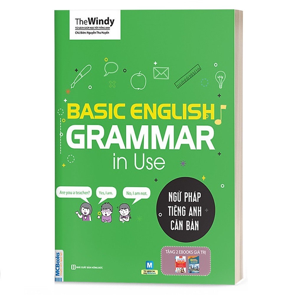 Sách - Ngữ Pháp Tiếng Anh Căn Bản Phiên Bản Bìa Xanh 1 Màu Dành Cho Người Mới Bắt Đầu - Kèm App Học Online