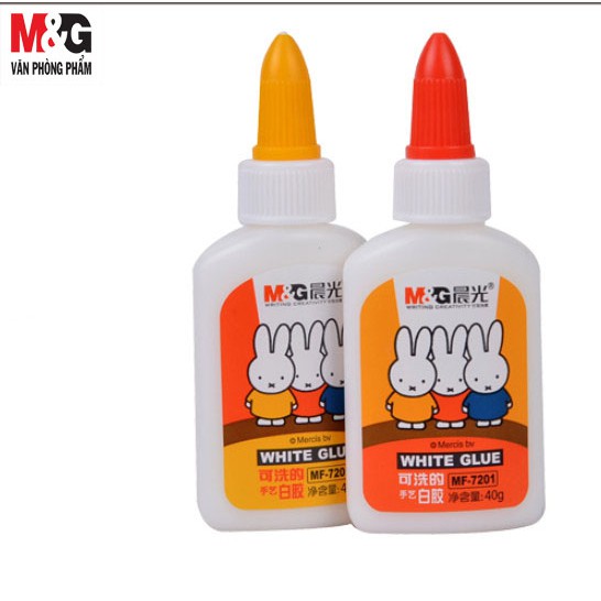 Keo sữa M&amp;G-40 ml-nắp 2 màu đỏ, vàng có hình thỏ dễ thương-MF7201-1 chai