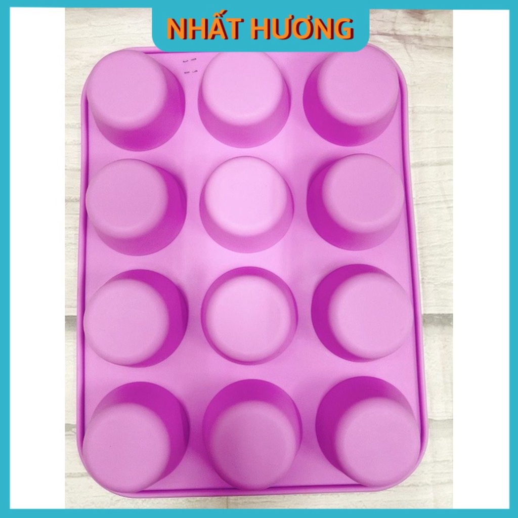 Khuôn Muffin Silicon 12B YH016- Giao Màu Ngẫu Nhiên
