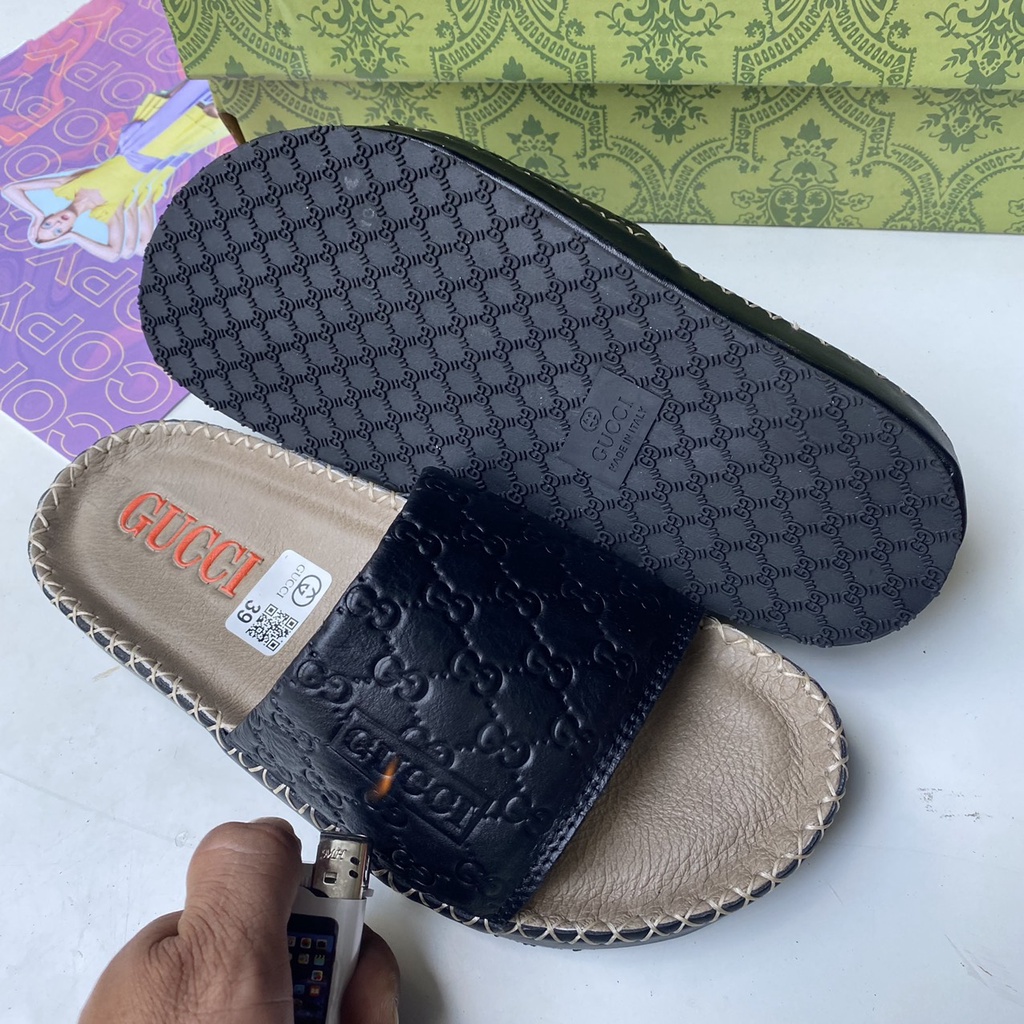 Dép Quai Ngang GCII Da Bò Cao Cấp GN-03