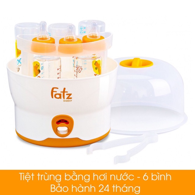 [Mã 267FMCGSALE giảm 8% đơn 500K]  Máy tiệt trùng bằng hơi nước 6 bình Fatzbaby