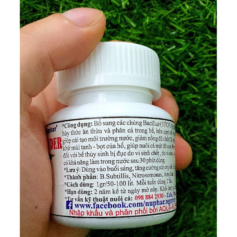 BACTER POWDER Nuphar Vi sinh xử lý nước giành cho bể cá cảnh,thuỷ sinh