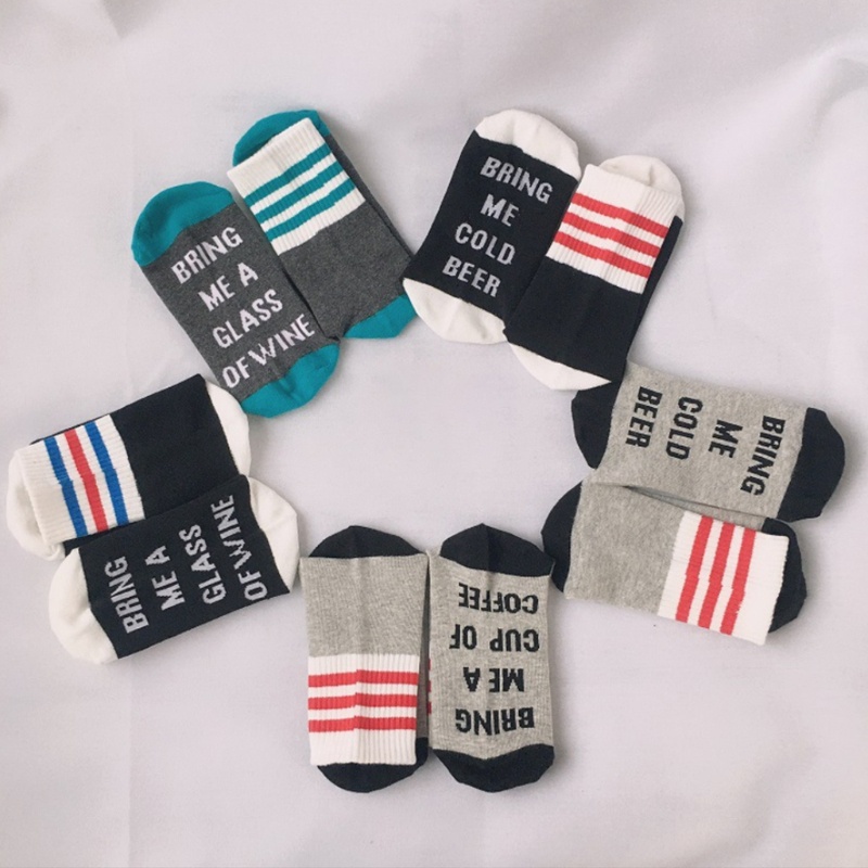 Xiangbao Vớ Kẻ Sọc In Chữ If You Can Read This Bring Me Coffee Vui Nhộn Mới Lạ Cho Nam Và Nữ