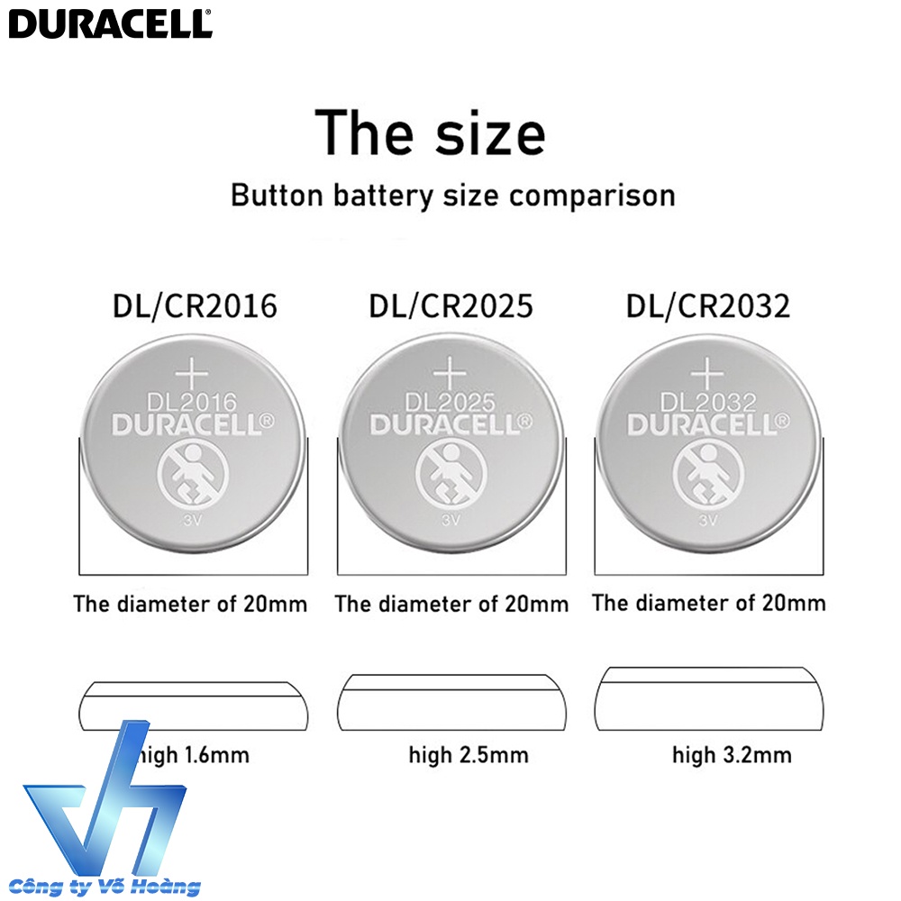 Vỉ 2 viên pin CR2025 Duracell chính hãng