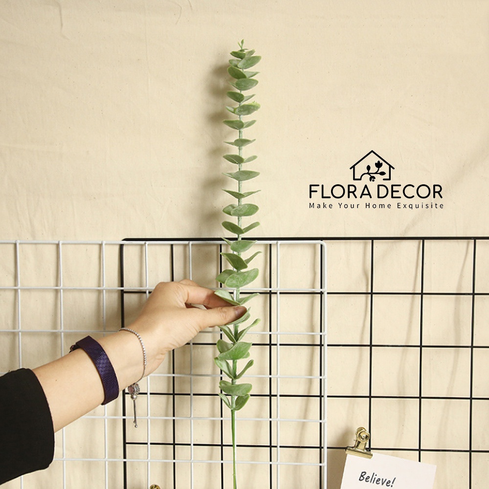 Cành lá khuynh diệp, lá táo giả loại 1 Flora Decor chụp ảnh, trang trí bằng nhựa cao cấp