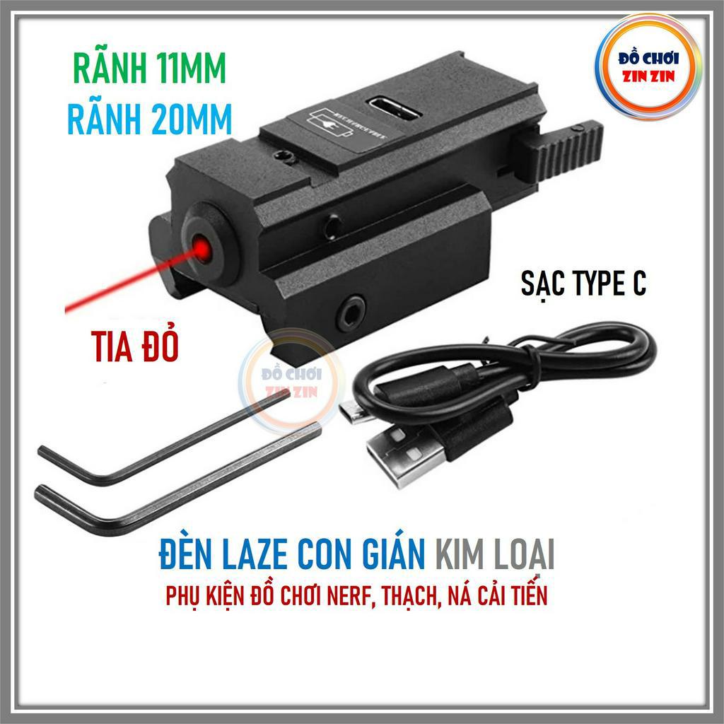 Đèn Laze Con Dán Kim Loại Có Sạc Tia Lazer Đỏ Rãnh 11mm hoặc 20mm | Đồ Chơi Zin Zin