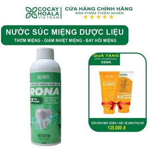 Nước súc miệng dược liệu Rona cocayhoala sạch răng thơm miệng kháng khuẩn 150ml