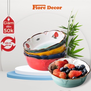 Tô sứ , bát sứ lượn sóng nhiều màu đựng salad xinh xắn Fiore