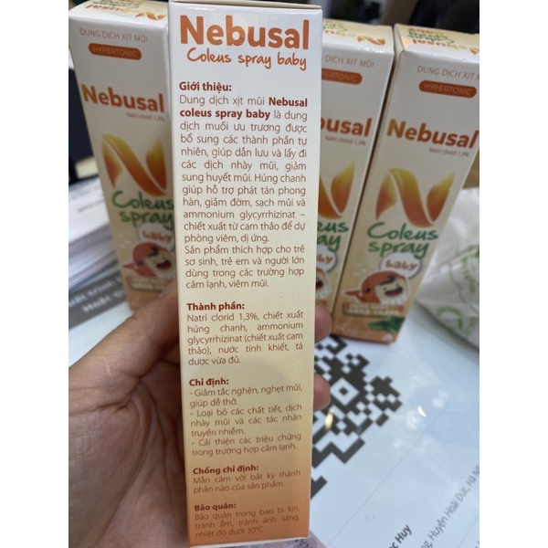 Xịt mũi Húng chanh, giảm nghẹt mũi, làm sạch mũi, chai 50ml