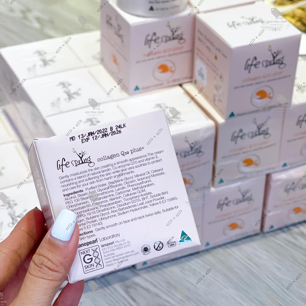 Kem nhau thai cừu LifeSpring Collagen Q10 Plus, hộp 100ml chính hãng Úc, giúp da căng mịn, mờ nám, giảm tàn nhang