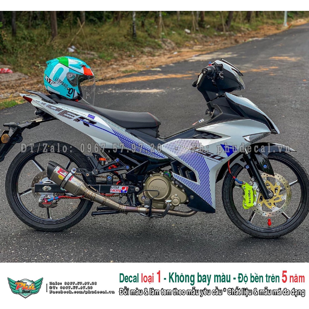 Tem rời xe Exciter 150 Sniperr Trắng xanh (A)