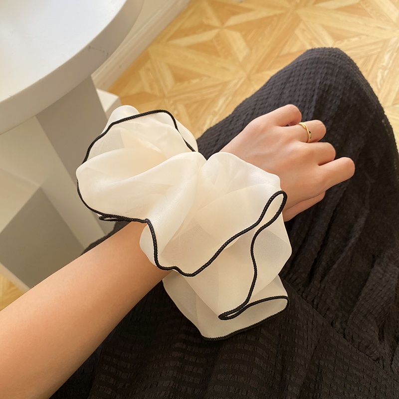 Dây Cột Tóc Đuôi Ngựa Vải Voan Co Giãn Phối Lưới Ngọt Ngào Cho Nữ